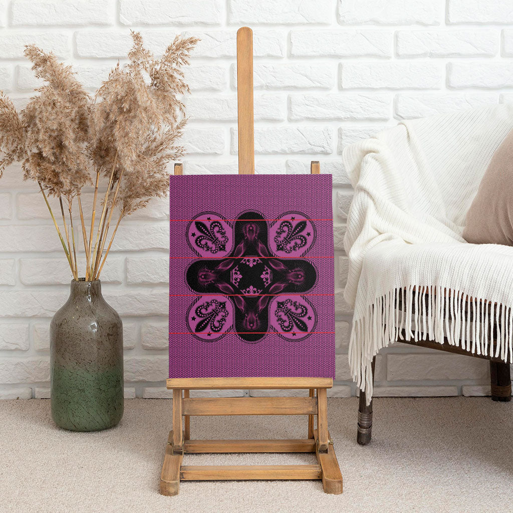 Bafokeng Rabbit Crown Palesa ea kharanium Canvas Wall Art Pink Seanamarena Basotho Blanket Inspired