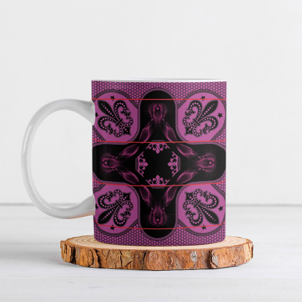 Bafokeng Rabbit Crown Palesa ea kharanium Ceramic Mug Pink Seanamarena Basotho Blanket Inspired