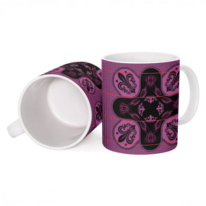 Bafokeng Rabbit Crown Palesa ea kharanium Ceramic Mug Pink Seanamarena Basotho Blanket Inspired
