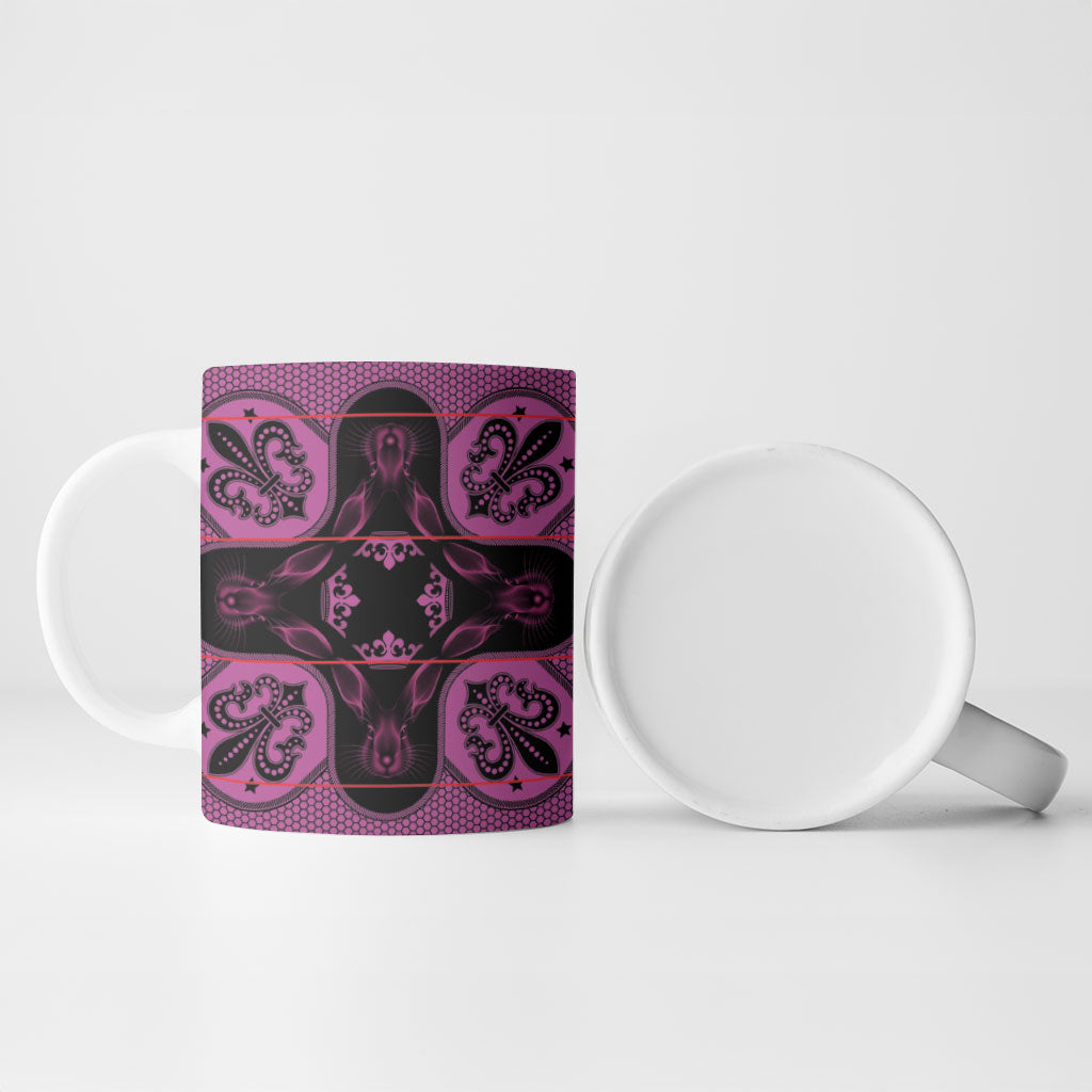 Bafokeng Rabbit Crown Palesa ea kharanium Ceramic Mug Pink Seanamarena Basotho Blanket Inspired