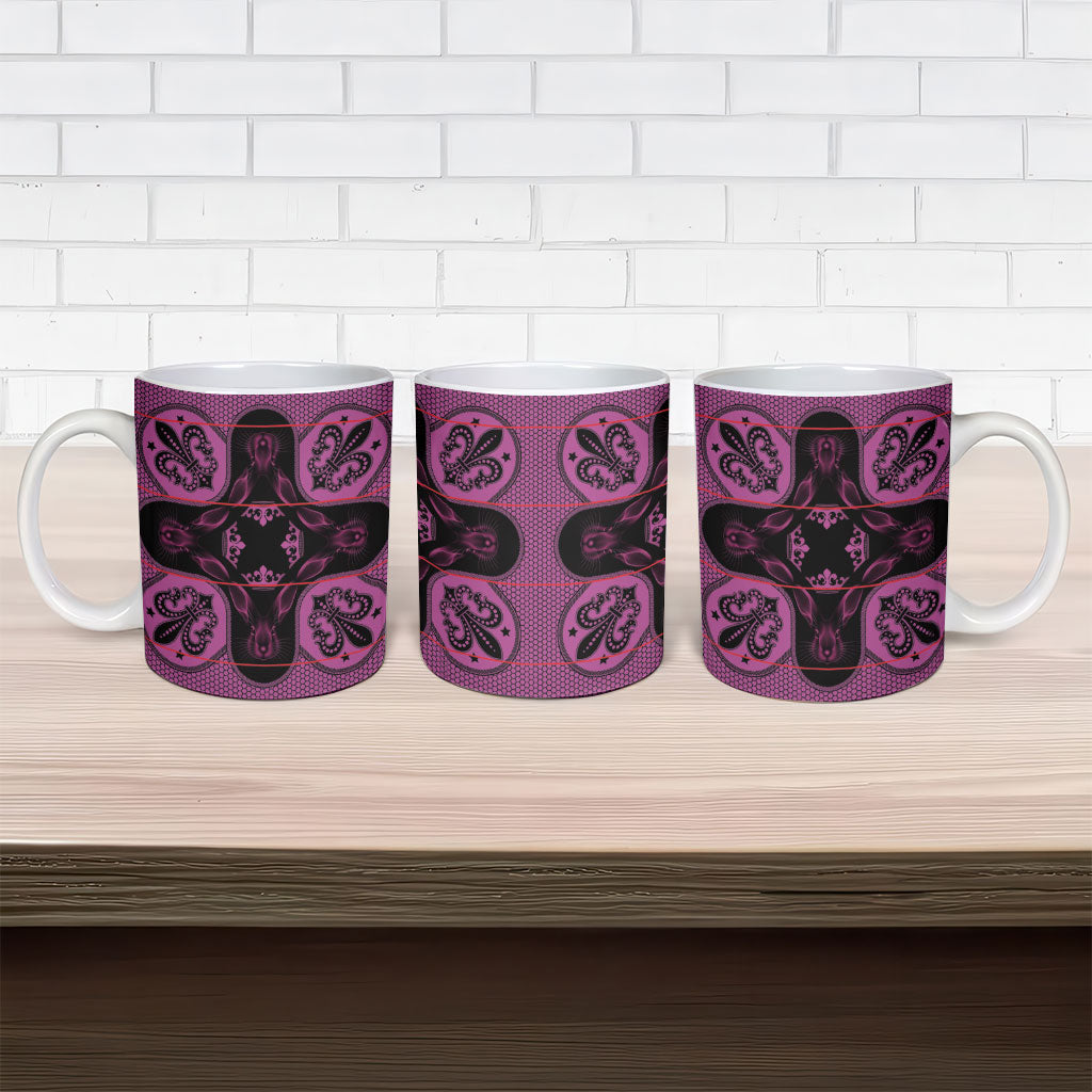 Bafokeng Rabbit Crown Palesa ea kharanium Ceramic Mug Pink Seanamarena Basotho Blanket Inspired
