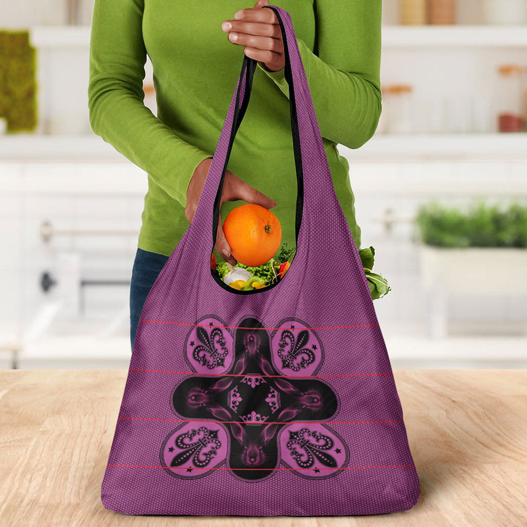 Bafokeng Rabbit Crown Palesa ea kharanium Grocery Bag Pink Seanamarena Basotho Blanket Inspired