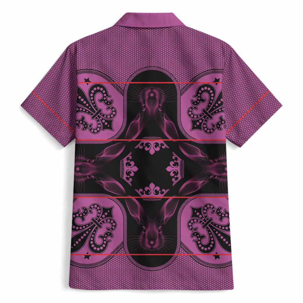 Bafokeng Rabbit Crown Palesa ea kharanium Hawaiian Shirt Pink Seanamarena Basotho Blanket Inspired