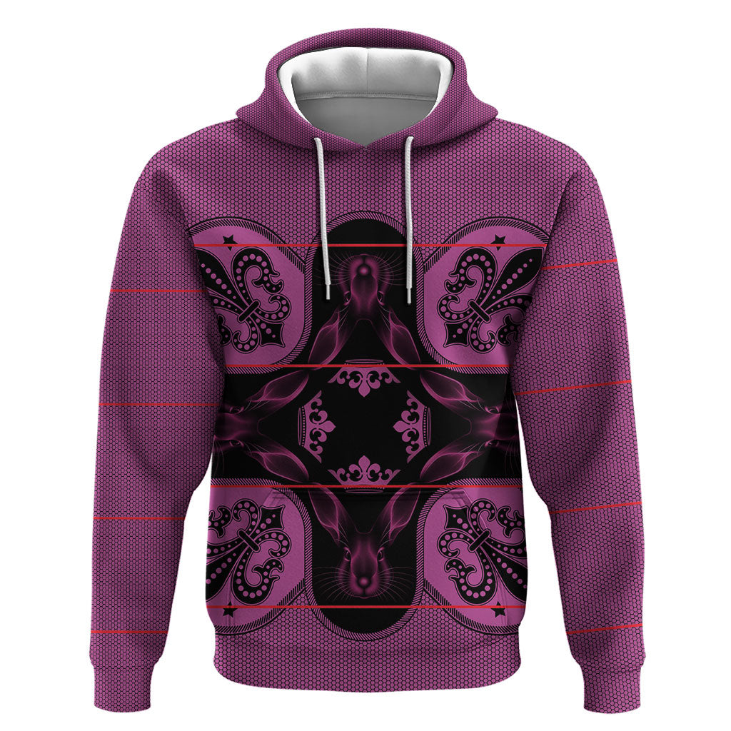 Bafokeng Rabbit Crown Palesa ea kharanium Hoodie Pink Seanamarena Basotho Blanket Inspired