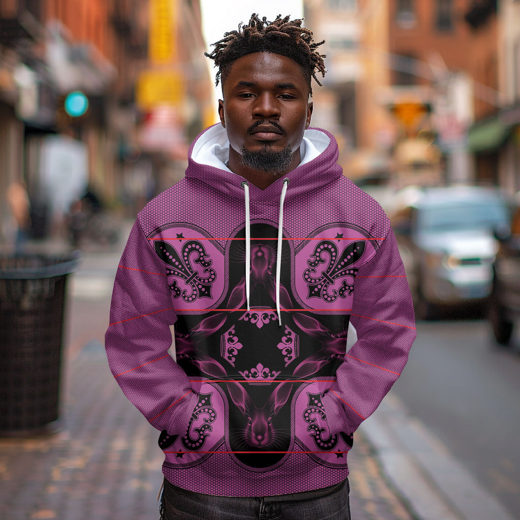 Bafokeng Rabbit Crown Palesa ea kharanium Hoodie Pink Seanamarena Basotho Blanket Inspired
