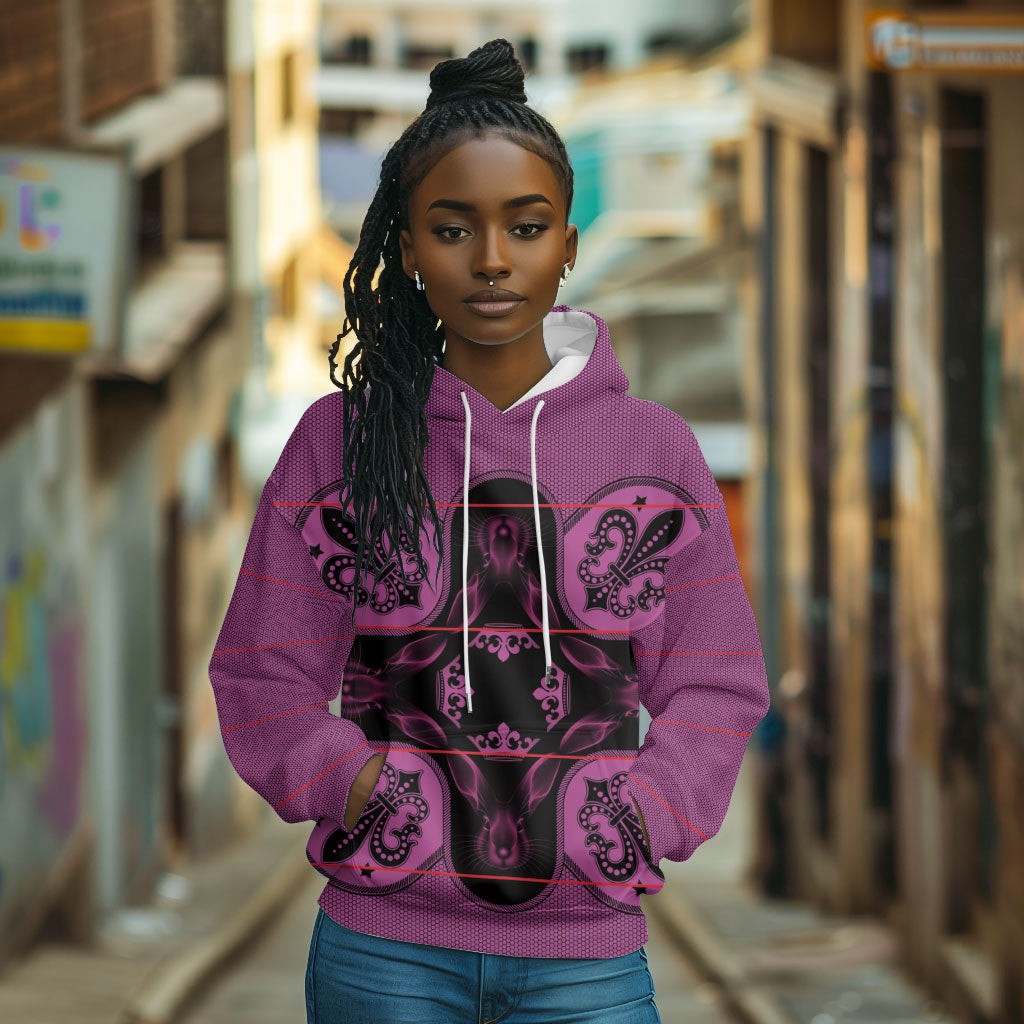 Bafokeng Rabbit Crown Palesa ea kharanium Hoodie Pink Seanamarena Basotho Blanket Inspired