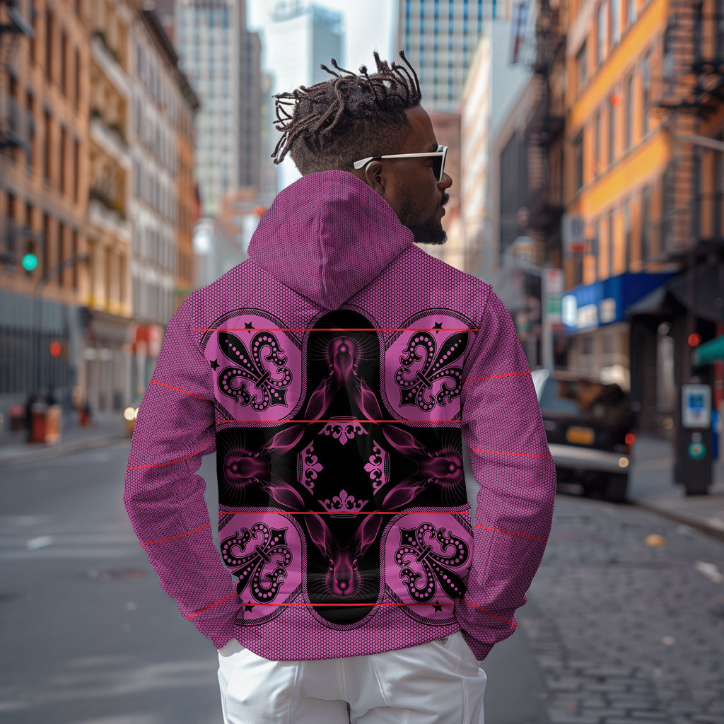 Bafokeng Rabbit Crown Palesa ea kharanium Hoodie Pink Seanamarena Basotho Blanket Inspired