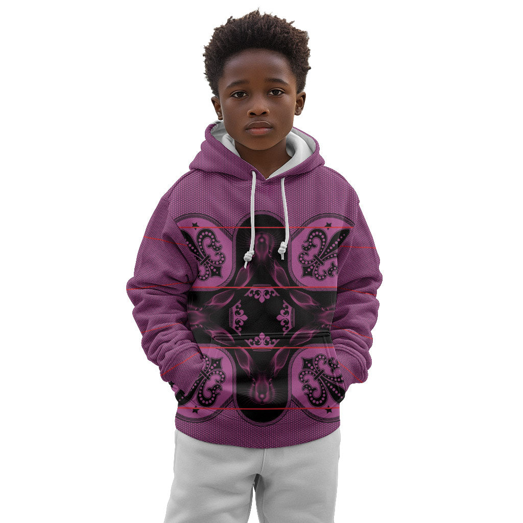 Bafokeng Rabbit Crown Palesa ea kharanium Kid Hoodie Pink Seanamarena Basotho Blanket Inspired
