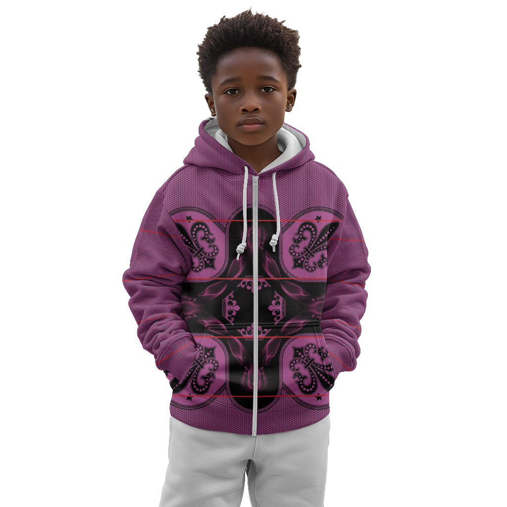 Bafokeng Rabbit Crown Palesa ea kharanium Kid Hoodie Pink Seanamarena Basotho Blanket Inspired