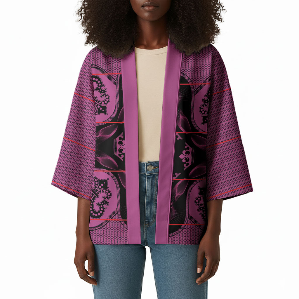 Bafokeng Rabbit Crown Palesa ea kharanium Kimono Pink Seanamarena Basotho Blanket Inspired