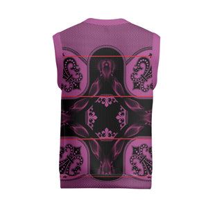 Bafokeng Rabbit Crown Palesa ea kharanium Christmas Knitted V-Neck Vest Pink Seanamarena Basotho Blanket Inspired