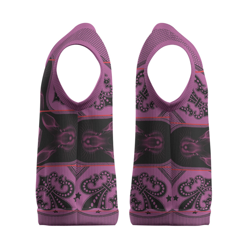 Bafokeng Rabbit Crown Palesa ea kharanium Christmas Knitted V-Neck Vest Pink Seanamarena Basotho Blanket Inspired