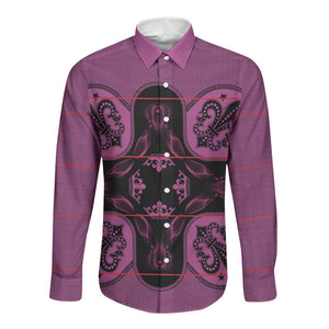 Bafokeng Rabbit Crown Palesa ea kharanium Long Sleeve Button Shirt Pink Seanamarena Basotho Blanket Inspired