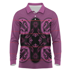 Bafokeng Rabbit Crown Palesa ea kharanium Long Sleeve Polo Shirt Pink Seanamarena Basotho Blanket Inspired