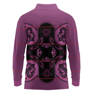Bafokeng Rabbit Crown Palesa ea kharanium Long Sleeve Polo Shirt Pink Seanamarena Basotho Blanket Inspired