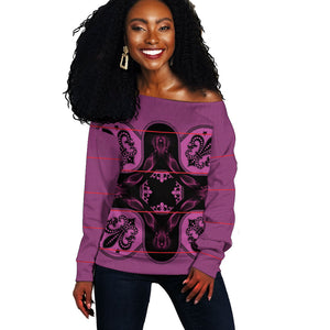 Bafokeng Rabbit Crown Palesa ea kharanium Off Shoulder Sweater Pink Seanamarena Basotho Blanket Inspired