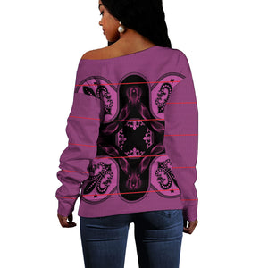 Bafokeng Rabbit Crown Palesa ea kharanium Off Shoulder Sweater Pink Seanamarena Basotho Blanket Inspired