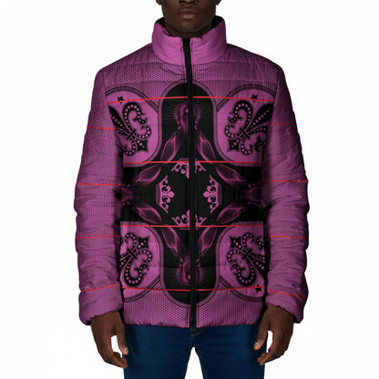 Bafokeng Rabbit Crown Palesa ea kharanium Padded Jacket Pink Seanamarena Basotho Blanket Inspired