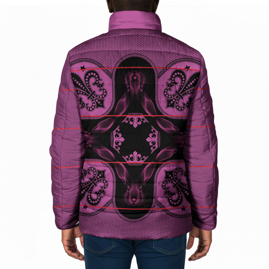 Bafokeng Rabbit Crown Palesa ea kharanium Padded Jacket Pink Seanamarena Basotho Blanket Inspired