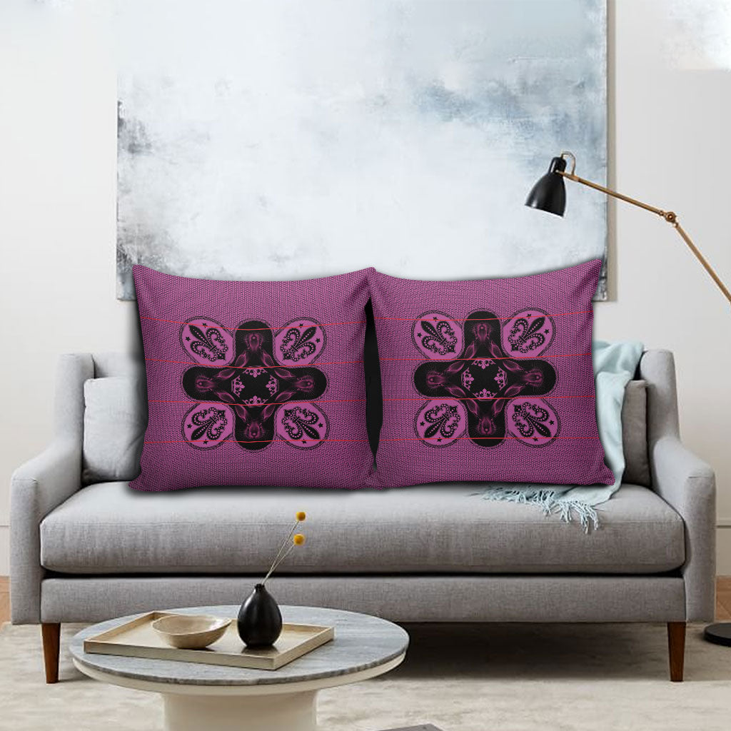 Bafokeng Rabbit Crown Palesa ea kharanium Pillow Cover Pink Seanamarena Basotho Blanket Inspired