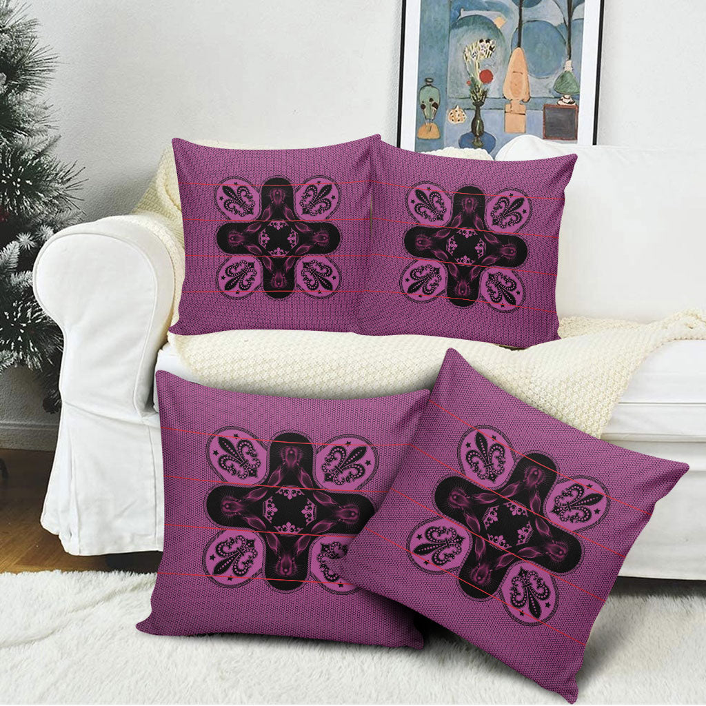 Bafokeng Rabbit Crown Palesa ea kharanium Pillow Cover Pink Seanamarena Basotho Blanket Inspired