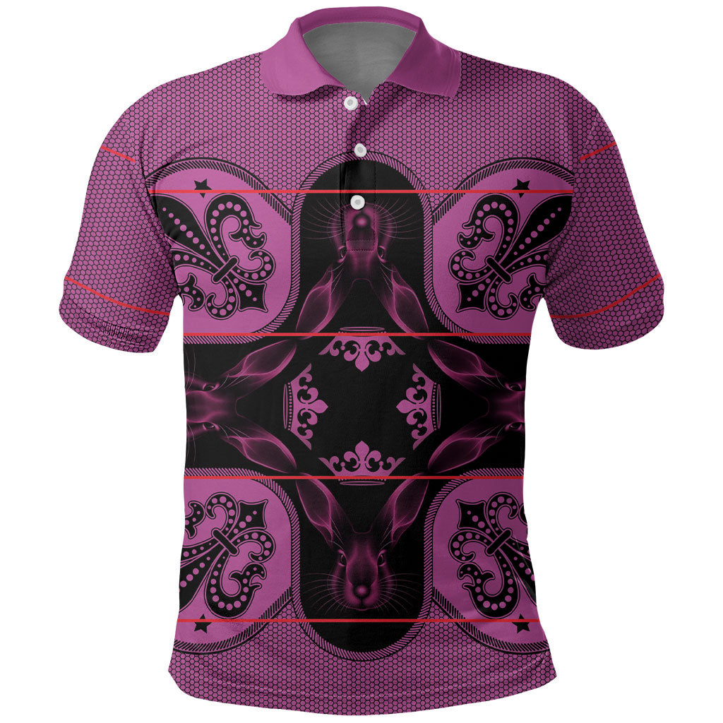 Bafokeng Rabbit Crown Palesa ea kharanium Polo Shirt Pink Seanamarena Basotho Blanket Inspired