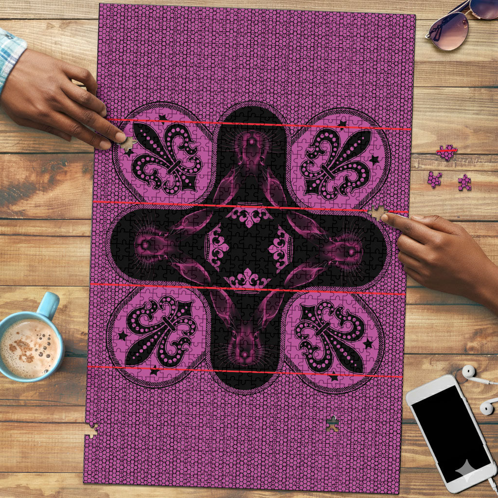 Bafokeng Rabbit Crown Palesa ea kharanium Puzzle Pink Seanamarena Basotho Blanket Inspired