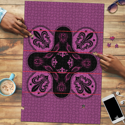 Bafokeng Rabbit Crown Palesa ea kharanium Puzzle Pink Seanamarena Basotho Blanket Inspired