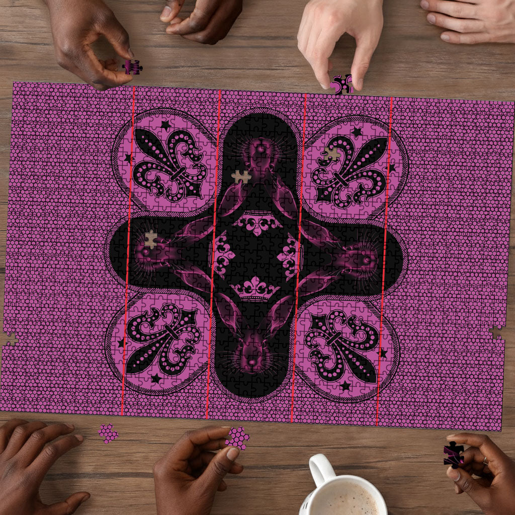 Bafokeng Rabbit Crown Palesa ea kharanium Puzzle Pink Seanamarena Basotho Blanket Inspired
