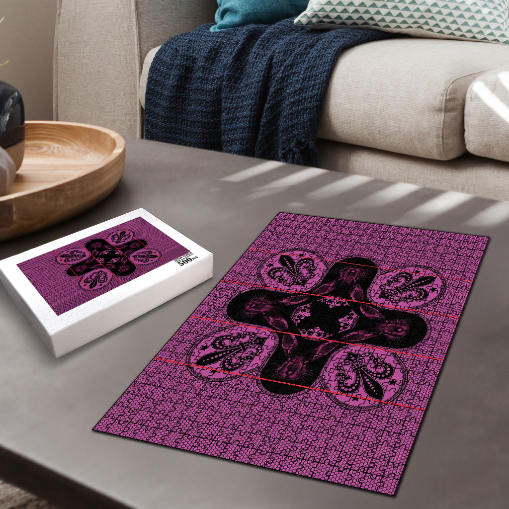 Bafokeng Rabbit Crown Palesa ea kharanium Puzzle Pink Seanamarena Basotho Blanket Inspired