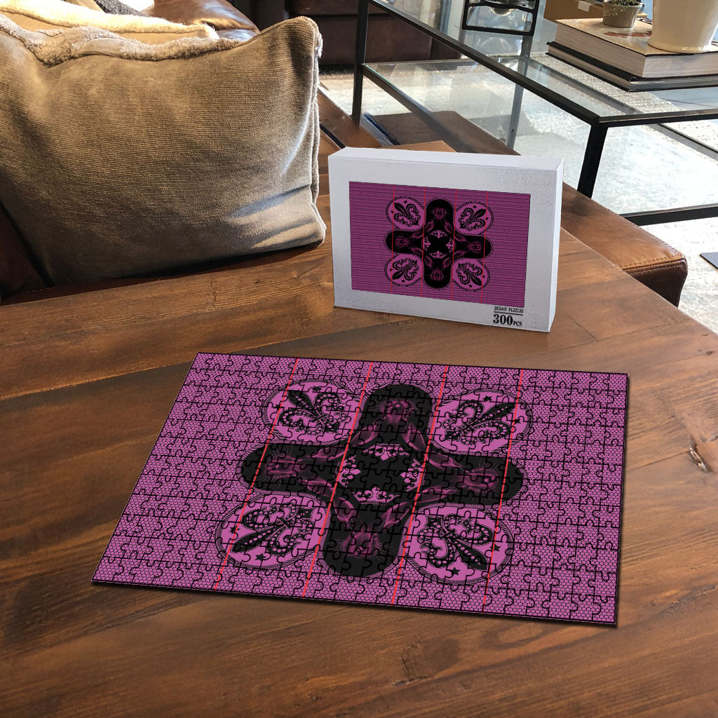 Bafokeng Rabbit Crown Palesa ea kharanium Puzzle Pink Seanamarena Basotho Blanket Inspired