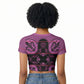 Bafokeng Rabbit Crown Palesa ea kharanium Raglan Cropped T shirt Pink Seanamarena Basotho Blanket Inspired