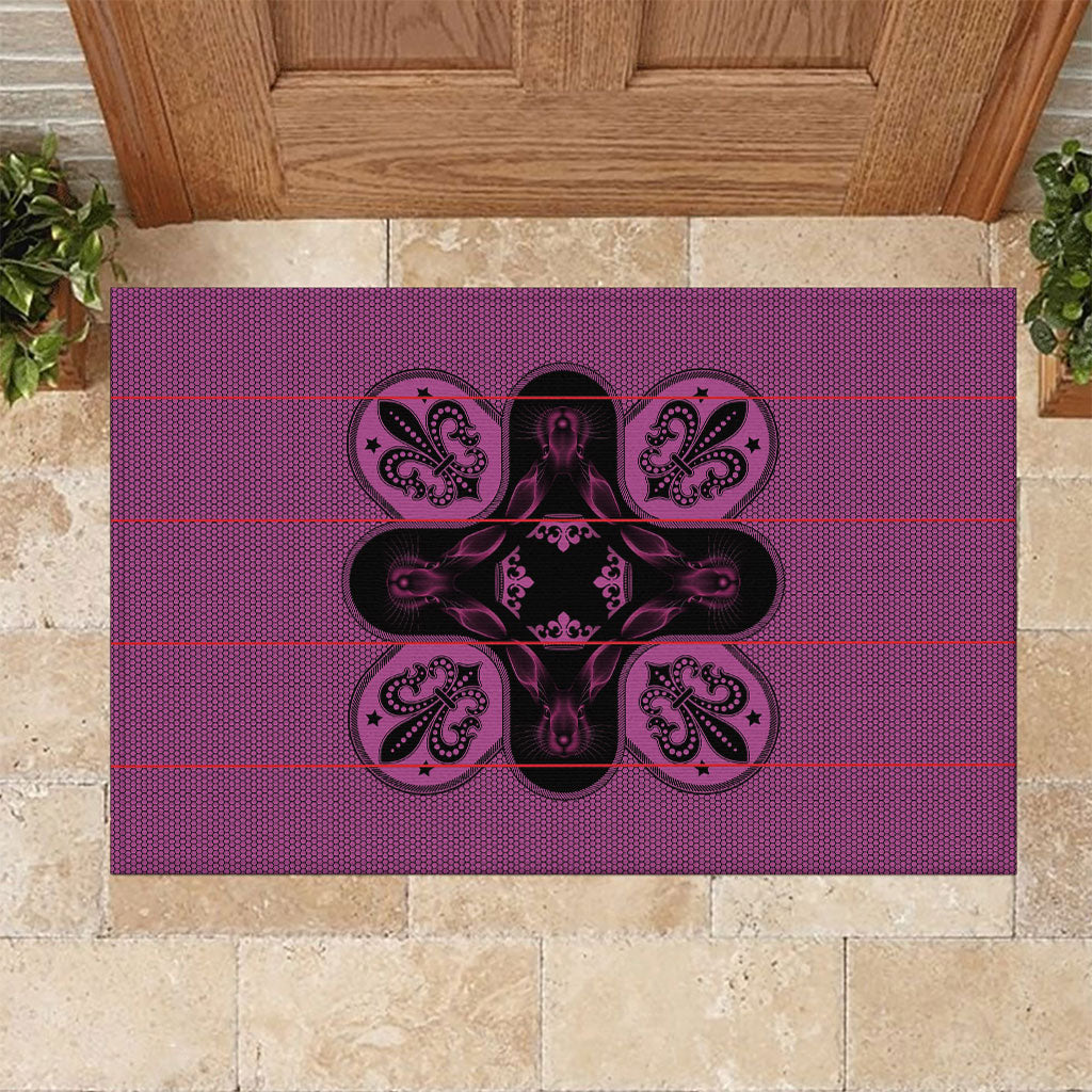 Bafokeng Rabbit Crown Palesa ea kharanium Rubber Doormat Pink Seanamarena Basotho Blanket Inspired