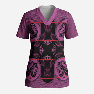 Bafokeng Rabbit Crown Palesa ea kharanium Scrub Top Pink Seanamarena Basotho Blanket Inspired