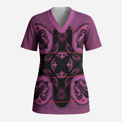 Bafokeng Rabbit Crown Palesa ea kharanium Scrub Top Pink Seanamarena Basotho Blanket Inspired