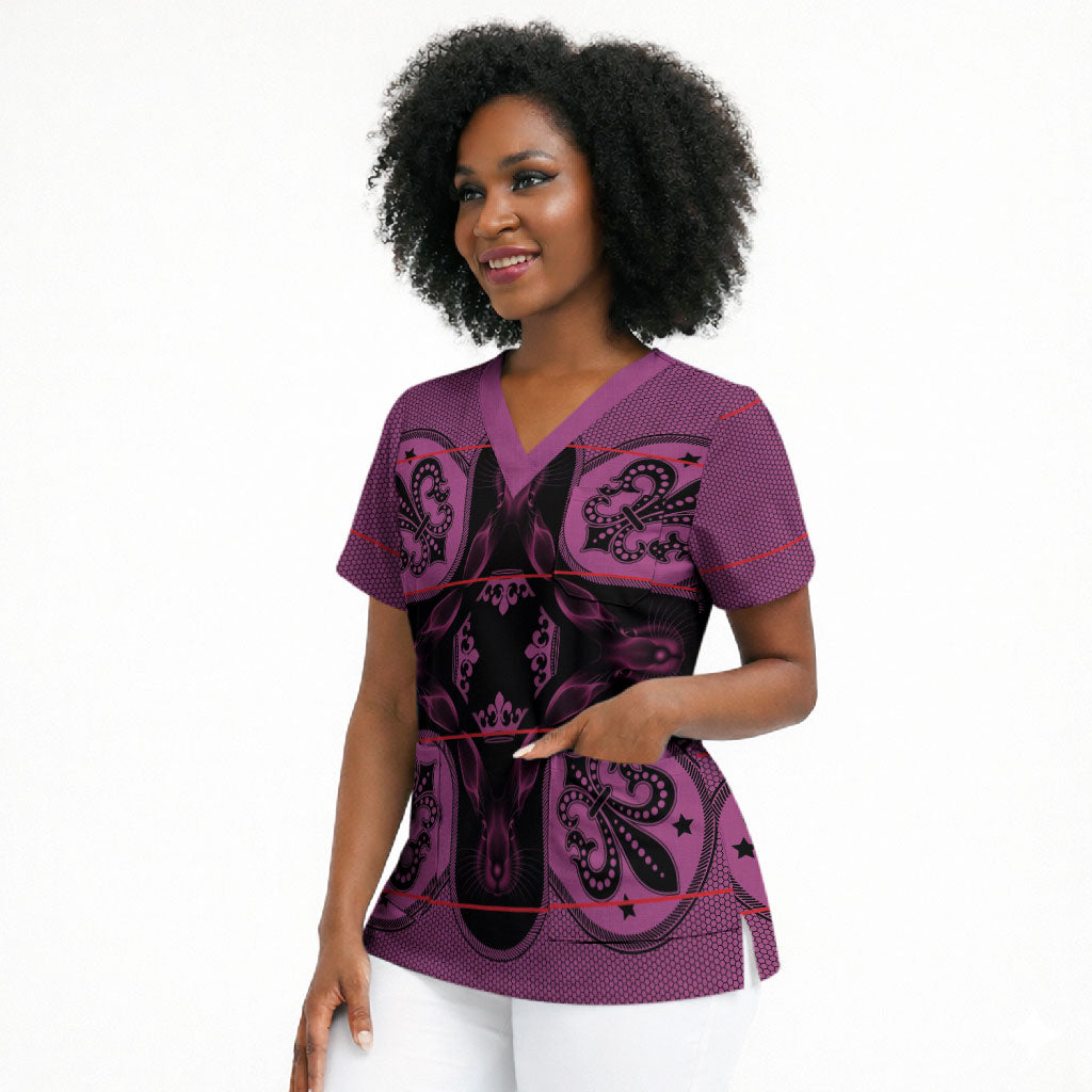 Bafokeng Rabbit Crown Palesa ea kharanium Scrub Top Pink Seanamarena Basotho Blanket Inspired