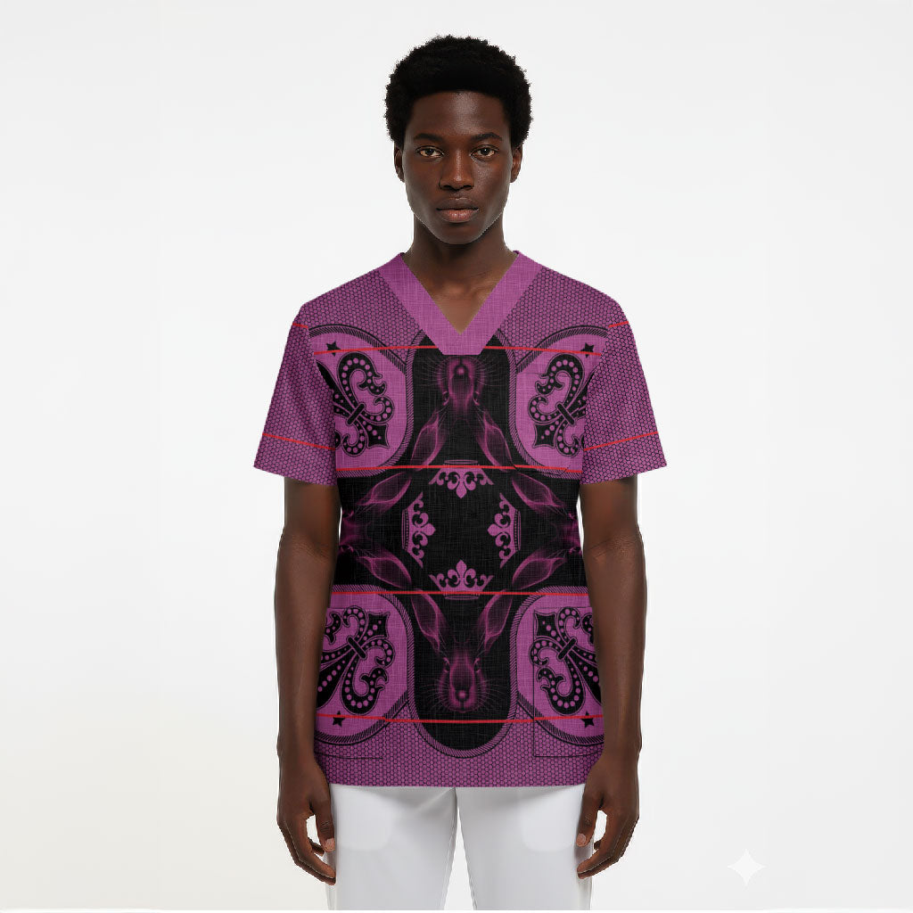 Bafokeng Rabbit Crown Palesa ea kharanium Scrub Top Pink Seanamarena Basotho Blanket Inspired