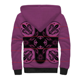 Bafokeng Rabbit Crown Palesa ea kharanium Sherpa Hoodie Pink Seanamarena Basotho Blanket Inspired