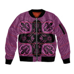 Bafokeng Rabbit Crown Palesa ea kharanium Sleeve Zip Bomber Jacket Pink Seanamarena Basotho Blanket Inspired