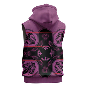 Bafokeng Rabbit Crown Palesa ea kharanium Sleeveless Hoodie Pink Seanamarena Basotho Blanket Inspired