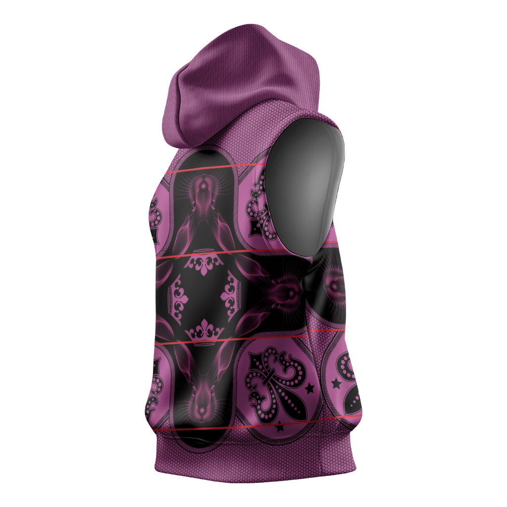 Bafokeng Rabbit Crown Palesa ea kharanium Sleeveless Hoodie Pink Seanamarena Basotho Blanket Inspired