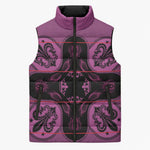 Bafokeng Rabbit Crown Palesa ea kharanium Sleeveless Puffer Jacket Pink Seanamarena Basotho Blanket Inspired