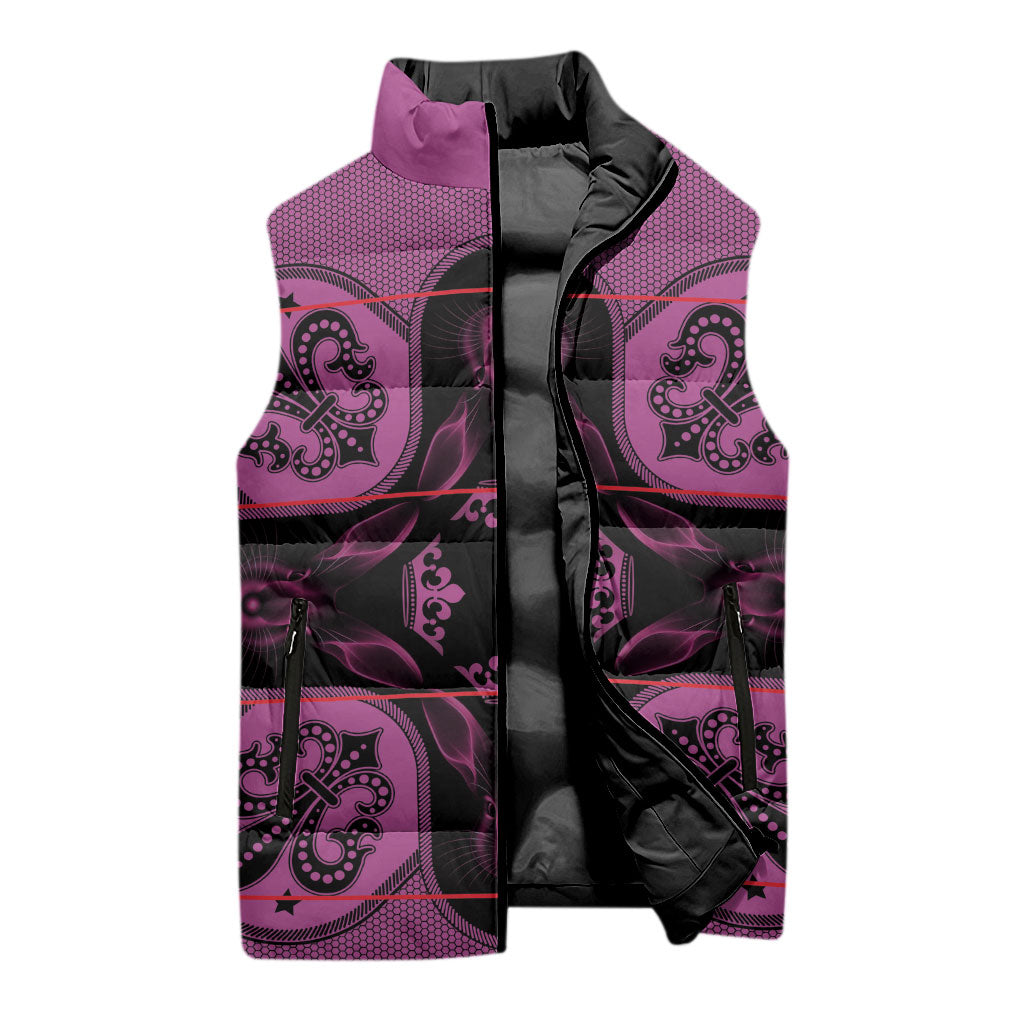 Bafokeng Rabbit Crown Palesa ea kharanium Sleeveless Puffer Jacket Pink Seanamarena Basotho Blanket Inspired