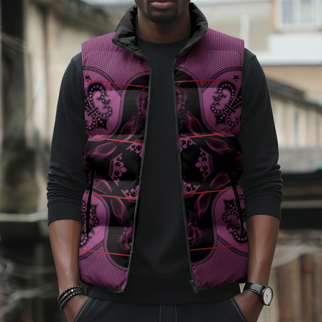 Bafokeng Rabbit Crown Palesa ea kharanium Sleeveless Puffer Jacket Pink Seanamarena Basotho Blanket Inspired