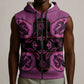 Bafokeng Rabbit Crown Palesa ea kharanium Sleeveless Zip Hoodie Pink Seanamarena Basotho Blanket Inspired
