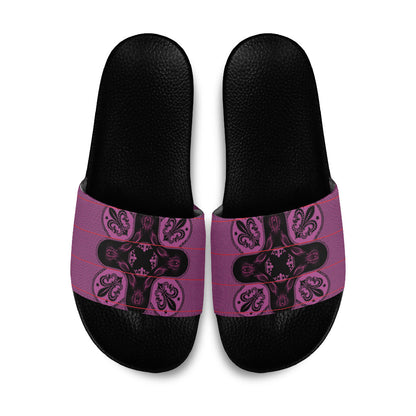 Bafokeng Rabbit Crown Palesa ea kharanium Slide Sandals Pink Seanamarena Basotho Blanket Inspired