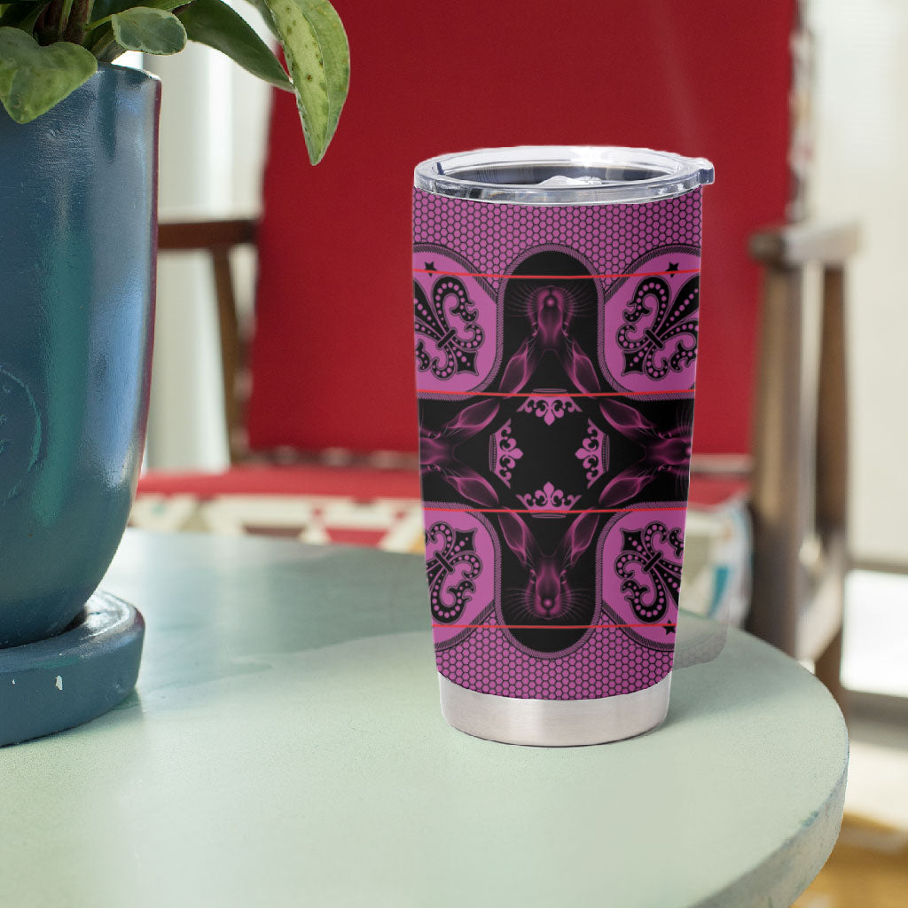 Bafokeng Rabbit Crown Palesa ea kharanium Tumbler Cup Pink Seanamarena Basotho Blanket Inspired
