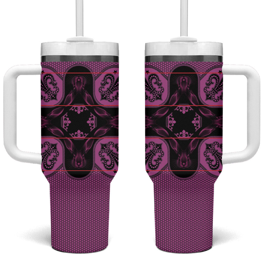 Bafokeng Rabbit Crown Palesa ea kharanium Tumbler With Handle Pink Seanamarena Basotho Blanket Inspired