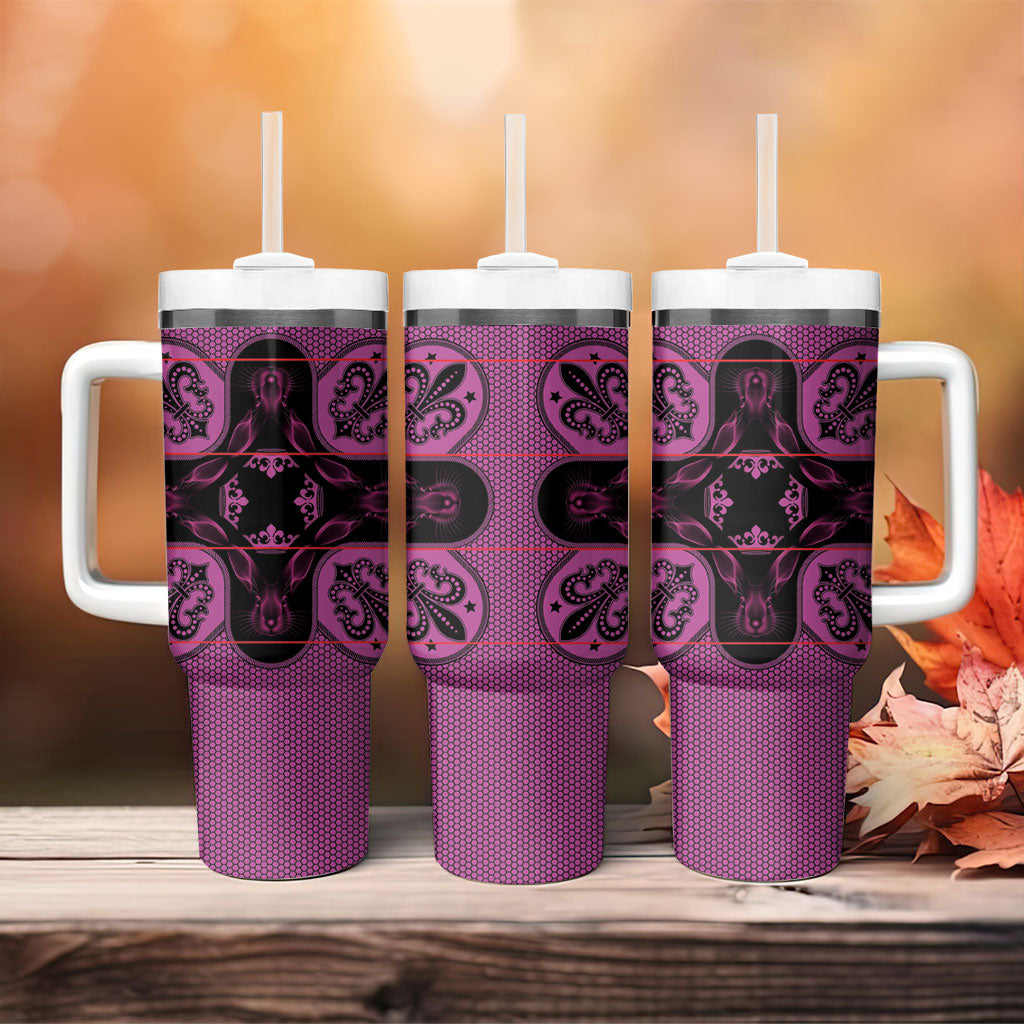Bafokeng Rabbit Crown Palesa ea kharanium Tumbler With Handle Pink Seanamarena Basotho Blanket Inspired