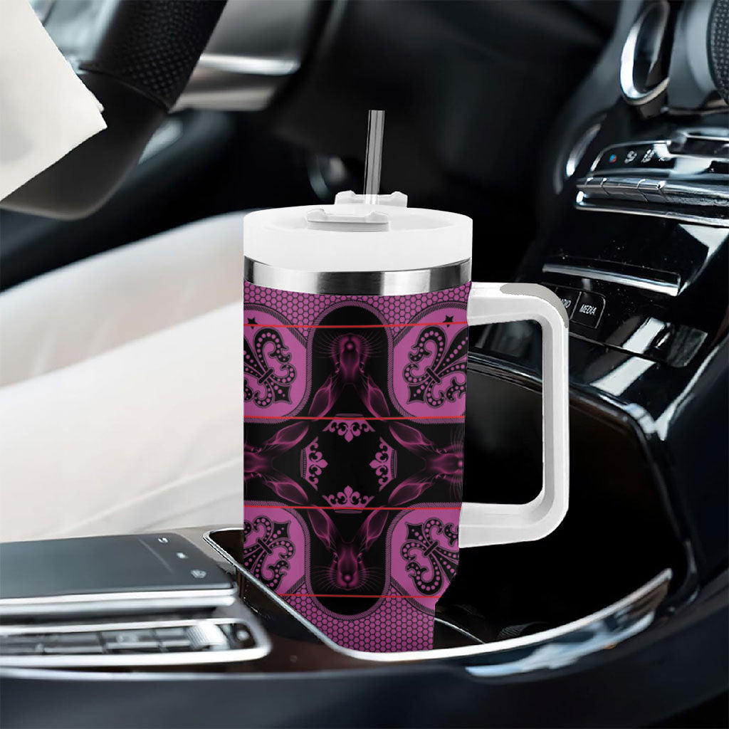 Bafokeng Rabbit Crown Palesa ea kharanium Tumbler With Handle Pink Seanamarena Basotho Blanket Inspired